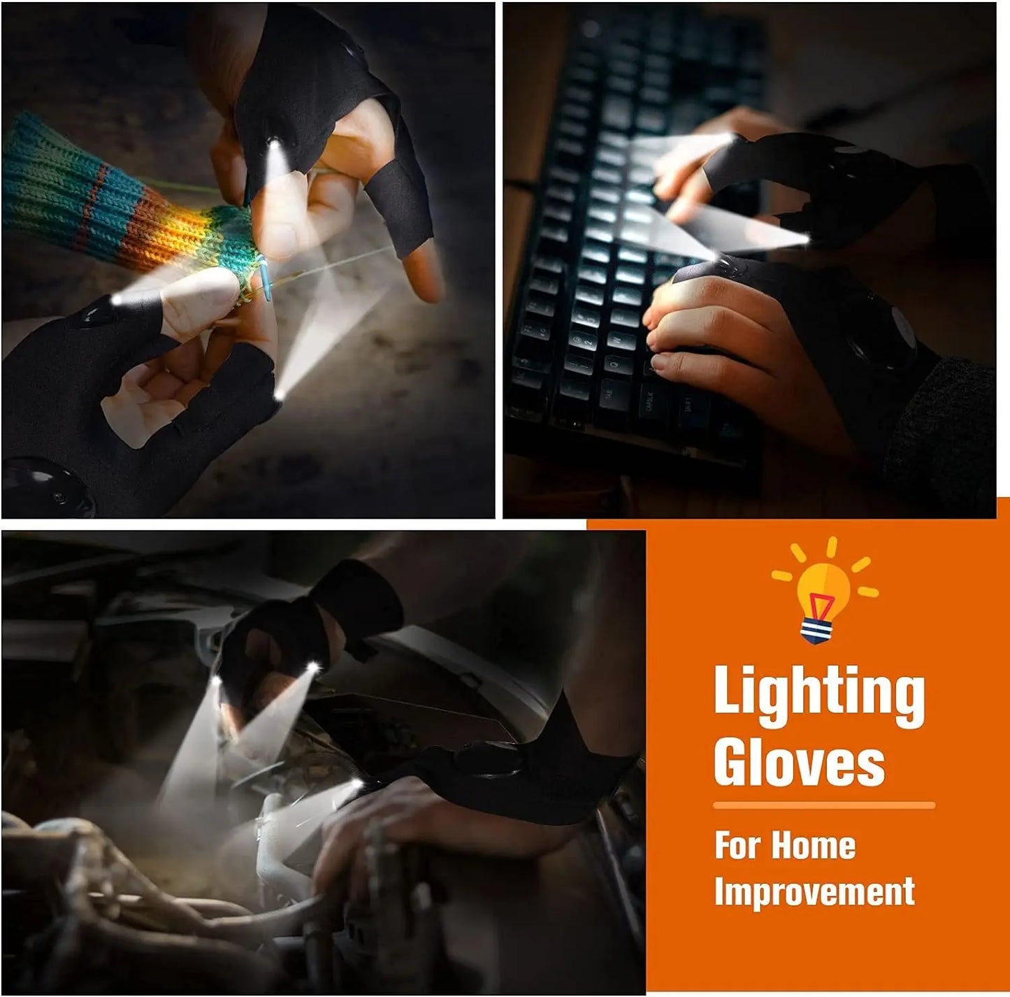 LED Half Finger Gloves