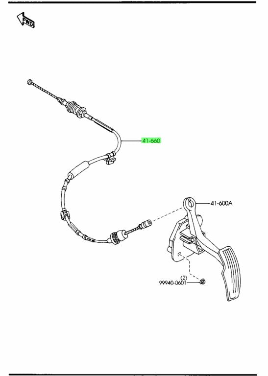 MAZDA RX-7 FD3S Accelerator Pedal Throttle Cable (GENUINE - OEM)