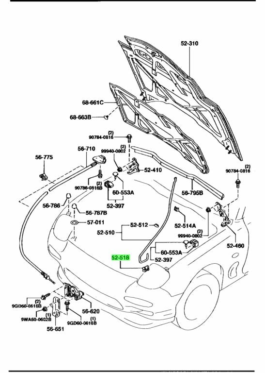 MAZDA RX-7 FD3S Hood/Bonnet Rod Holder Clip (GENUINE - OEM)