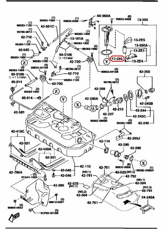 MAZDA RX-7 FD3S Fuel Pump Tank Gasket (GENUINE - OEM)