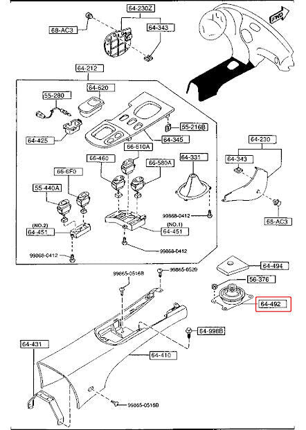 MAZDA RX-7 FD3S Middle Shifter Dust Boot (GENUINE - OEM)