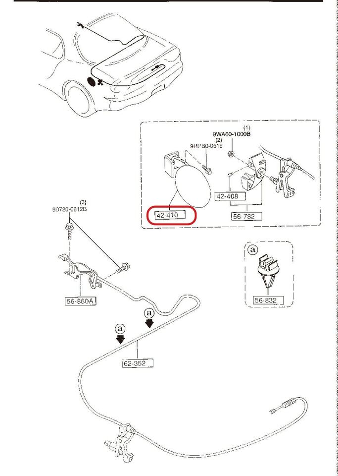 MAZDA RX-7 FD3S Fuel Filler Cover (GENUINE - OEM)